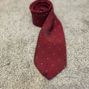 Stafford Red Tie with Polka Dots